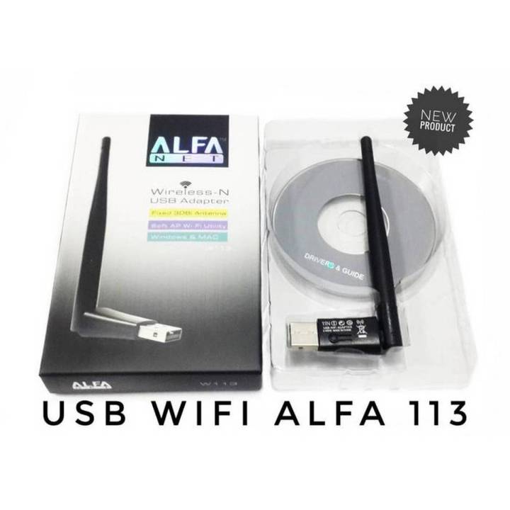 Alfa Wifi Net Wireless-N USB Adapter Fixed 3DBi Antenna Soft AP Wifi Utility For Windows For Pc - W113