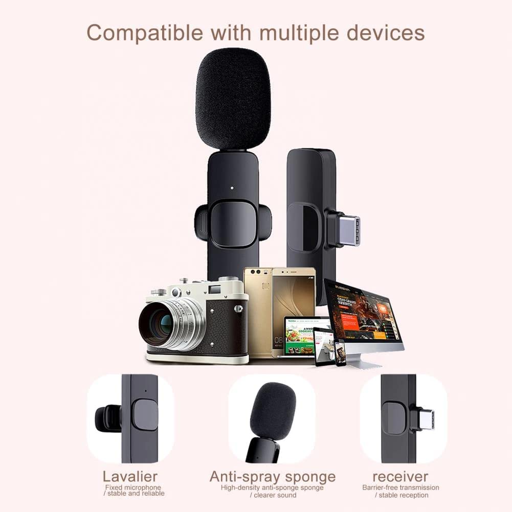 Dual K9 Wireless Lavalier Colar Microphone For (C-Type) & (iphone)