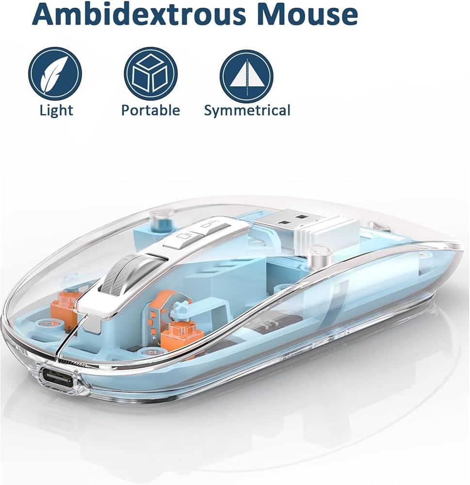 Transparent Bluetooth Wireless Rechargeable Mouse