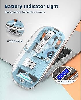 Transparent Bluetooth Wireless Rechargeable Mouse