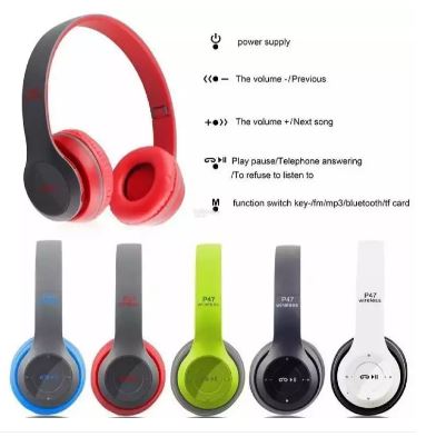 P47 Wireless Headset Bluetooth Foldable On-Ear Headphone